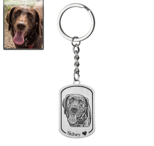 Llavero medallón silueta perro